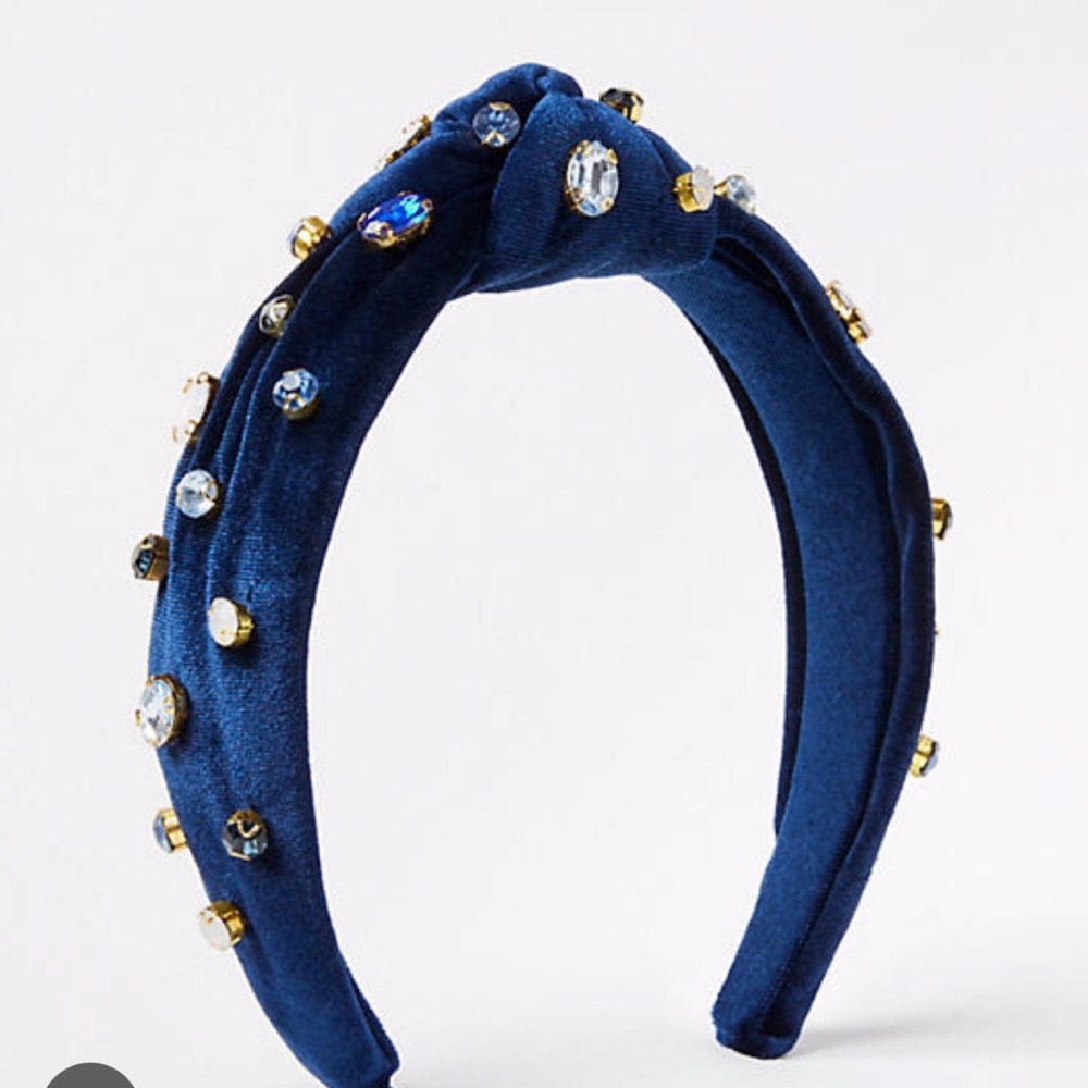 Loft Navy Knot Jeweled Head Band NWOT